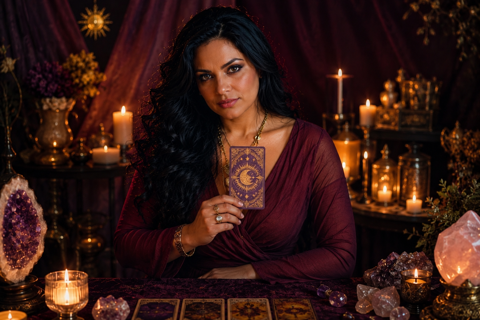 Cartas de tarô sobre a mesa